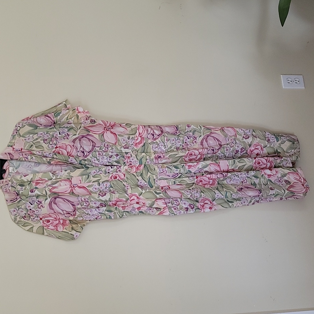 Vintage Wrap Flora Print Dress Made in the USA Size 11/12